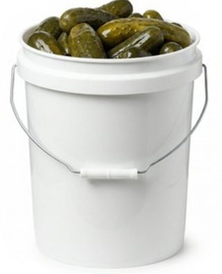 Food-grade pail of pickles