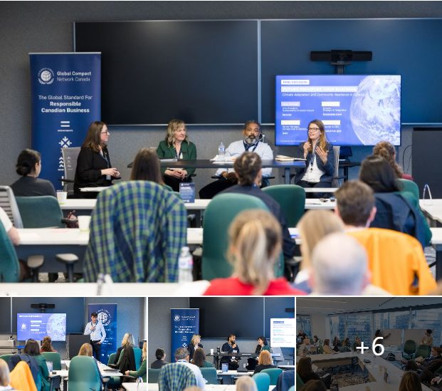 A panel discussion at a Global Compact Network Canada event